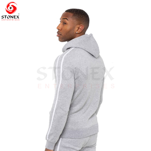 Chándal de entrenamiento de forro polar técnico personalizado para hombre, conjunto de pantalones de chándal con capucha y patrón bordado tejido de Estilo Vintage para correr - Product Image 4