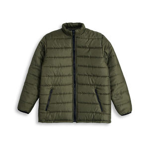 Vente en gros de doudoune pour homme rembourrée épaisse de grande taille poignets élastiques chauds pour l'hiver style bombardier fermeture à glissière en cuir de fourrure - Product Image 1