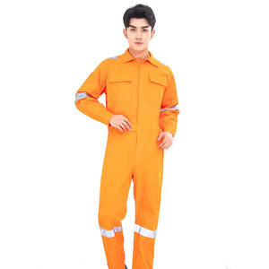 Ensemble de salopettes d'atelier pour hommes Uniforme de réparation de mécanicien soudeur intégré à manches longues Combinaison de sécurité durable avec impression personnalisée et logo - Product Image 4