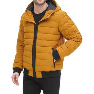 Chaqueta acolchada de primavera transpirable impermeable con cuello levantado fino de alta calidad con logotipo personalizado para hombre - Product Image 6