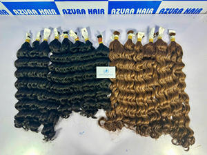 Super vente de paquets de cheveux humains vierges bruts de haute qualité en vrac Deep Body Wave Natural Wave du Vietnam, trame de cheveux bouclés Remy - Product Image 5