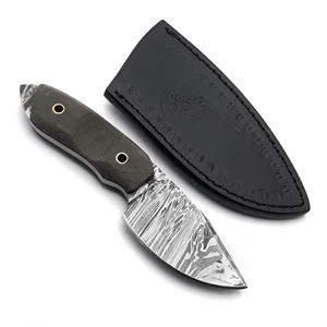 Cuchillo de Hoja Fija EDC de Acero de Damasco de 6 Pulgadas Hecho a Mano, Funda de Cuero Micarta, OEM, Full Tang, para Caza, Desollado, Camping, Forjado Nórdico - Product Image 6