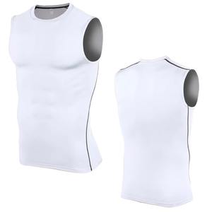 Camiseta sin mangas de gimnasio de poliéster personalizable para hombre, chaleco sin mangas con ajuste muscular, logotipo personalizado para entrenamiento Fitness Casual - Product Image 4
