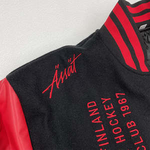 Blouson Bomber Varsity en Laine Personnalisé à Col Montant Slim avec Logo Brodé et Broderie en Tissu Éponge - Product Image 4