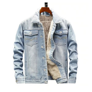 Chaqueta vaquera de manga larga unisex en estilo único cuello alto disponible en todos los tamaños para hombres y parejas al por mayor - Product Image 6