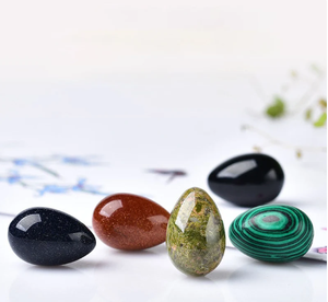 20x30mm cristal naturel Agate pierre précieuse petit œuf coloré oeuf de pâques pierre de guérison Massage visage pour cadeau - Product Image 4