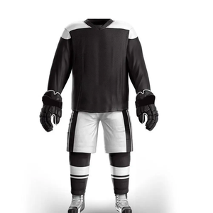 Ropa deportiva Precio al por mayor Jersey de hockey sobre hielo Uniforme Mejor sublimación Uniforme de color negro sólido Venta en Pakistán - Product Image 5