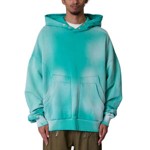 เสื้อฮู้ดซักกรดแบบสวมหัวสำหรับผู้ชายเสื้อมีฮู้ดโอเวอร์ไซส์ลาย500Gsm แสงแดดซีดจางออกแบบโลโก้ได้ตามต้องการ - Product Image 5