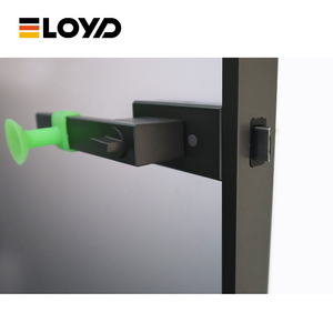 Puerta de cocina exterior moderna Eloyd, Columpio de entrada impermeable con persianas ajustables integradas en estilo de diseño chino de vidrio - Product Image 3