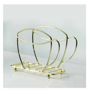 High Quality Brass Napkin Holder Stand Tea Cup Design <b>Christmas</b> Gold Square Brass Paper Napkin Holder - Product Image 1