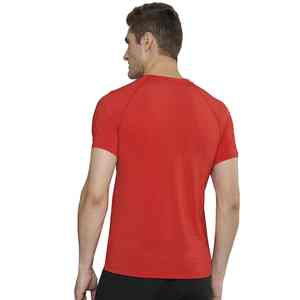 T-shirt de sport à manches courtes pour homme, coupe ajustée, col rond, séchage rapide, anti-froissement, respirant, personnalisé, décontracté, fitness en plein air - Product Image 2