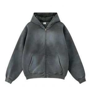 Sweat à capuche oversize vintage en molleton pour l'hiver, style streetwear, avec poche, couleurs et logo personnalisables - Product Image 6