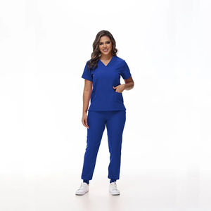 Uniformes de hospital transpirables más vendidos, uniformes médicos con cremallera para hombres y mujeres, conjunto de uniforme de Enfermería de manga corta con logotipo personalizado - Product Image 4