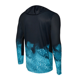 Chemise de pêche à manches longues à capuche pour hommes UPF50+ avec masque facial, protection solaire, impression par sublimation, évacuation de l'humidité, vente en gros OEM - Product Image 2