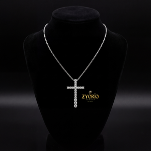 Collar con Colgante de Cruz de Diamantes Cultivados en Laboratorio, Cadena de Oro de Plata Esterlina 925, Collar con Cruz de Fe para Mujer, Joyería de Regalo Religiosa - Product Image 3