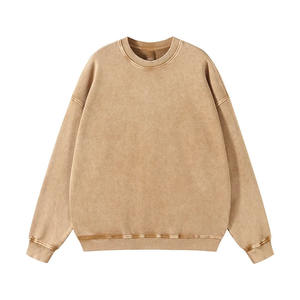 Sweat-shirt col rond unisexe personnalisé, coupe classique, effet vintage délavé, avec logo minimaliste sur le devant, 100 % coton, hiver - Product Image 3