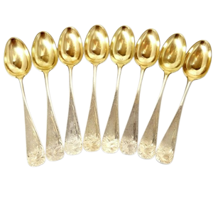 Cuillère à café en acier inoxydable avec manche en métal doré effet miroir Outils de cuisine pour hôtel et restaurant Ensembles de couverts - Product Image 1