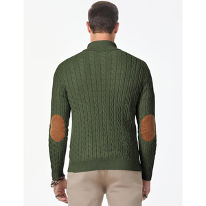 Pull d'hiver personnalisé pour homme à manches longues en coton biologique tricoté avec motif jacquard fourré, séchage rapide, respirant, anti-rétrécissement - Product Image 3