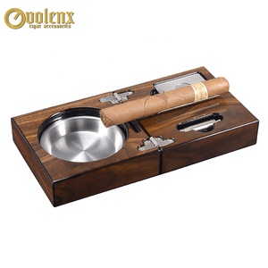 CIGAROL Specialized Premium Wood Portable <strong>Folding</strong> Cigar <strong>Ashtray</strong> with Custom Logo American Style Car Use - Product Image 4