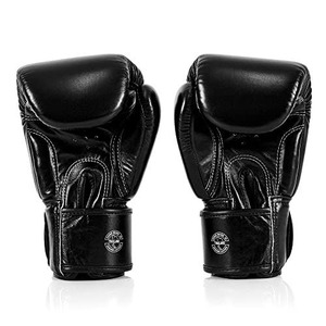 Gants de boxe Fairtex en cuir véritable de qualité supérieure, couleur noire, légers, imperméables, à lacets, pour l'entraînement et le sparring, MMA, Muay Thai - Product Image 4
