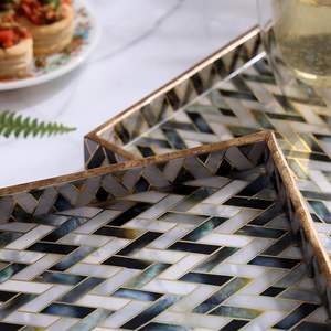 Plateau de service en bois de bonne qualité pour plats et assiettes, pour la maison ou la restauration, plateau de service pour collations, desserts et fruits - Product Image 6