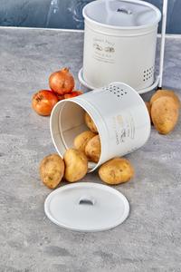 กล่องเก็บอาหารโลหะเคลือบเงา 2 ชั้น แบบพับได้ เป็นมิตรกับสิ่งแวดล้อม สำหรับใช้ในครัว ประหยัดพื้นที่ เก็บมันฝรั่งและหัวหอม - Product Image 5