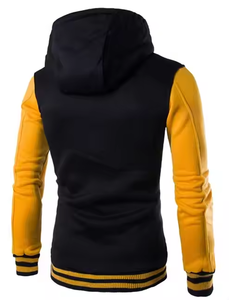 Sweat à capuche de baseball classique avec logo personnalisé Sweatshirts à capuche en molleton patchwork chauds pour hommes avec personnalisation complète - Product Image 5