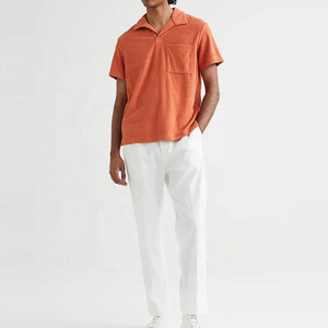 Camisa Polo de secado rápido de algodón de alta calidad para hombre, tejido de estilo sólido bordado, logotipo personalizado OEM impreso sublimado de talla grande - Product Image 5