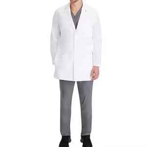 Blouse de laboratoire blanche à manches longues de qualité supérieure, coupe confortable, avec poches spacieuses, vêtements de protection médicale - Product Image 6