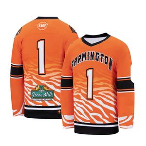 Maillots de hockey sur glace personnalisés, sublimés, respirants, à séchage rapide, évacuant l'humidité, en spandex/polyester - Product Image 5