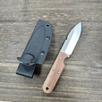 Couteau à lame fixe 5Cr15Mov, petit modèle, manche en bois de rose, couteau de camping portable EDC avec étui Kydex et clip ceinture