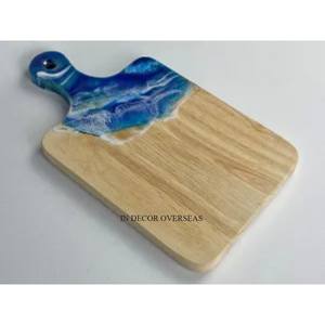 Premium Quality <b>Wooden</b> Made Chopping Block With Ocean Waves Designer Enamel Finished Attractive Look <b>Kitchen</b> <b>Accessories</b> Supply - Product Image 1