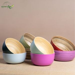 Bol en bambou filé personnalisé classique moderne, artisanal, écologique, léger, avec une forme arrondie et propre - Product Image 6