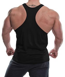 ขายส่งการออกแบบโลโก้ที่กําหนดเอง โลโก้ที่กําหนดเองร่างผู้ชายผ้าฝ้าย Stringer Y กลับออกกําลังกายกีฬายิมเพาะกายเสื้อกล้าม - Product Image 3