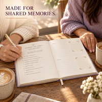 Carnet de souvenirs LABON personnalisé A5 « Capsule du temps de l'amitié » avec couverture rigide, estampage à chaud et pages de mémoire guidées