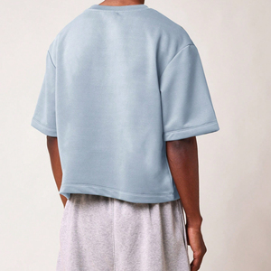 T-shirt court surdimensionné léger de qualité supérieure, coupe régulière, 180 grammes, 100 % coton tricoté, pour homme, avec logo personnalisé, vente en gros, prix d'usine - Product Image 3