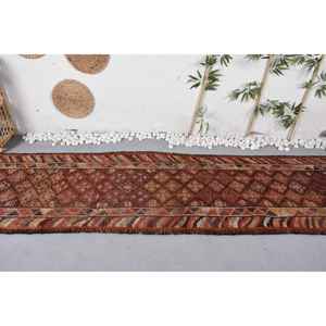 Alfombra Turca de 2.9x11.5 pies, Alfombra Vintage, Alfombra de Camuflaje Roja Herki - Product Image 3