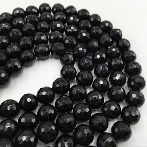 Natural Black Onyx 15 Inch Rondelles Round <b>Ball</b> Shape Faceted Beads for Jewelry Like Anklet <b>Bracelet</b> for Women 1 Full Strands - Product Image 1
