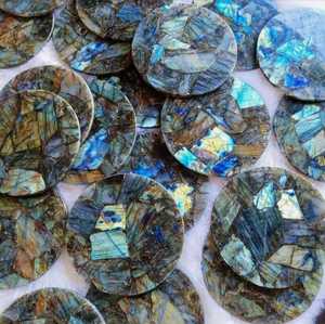 Sous-verre en cristal de labradorite fait à la main, 4 pouces, pierre naturelle, pour le thé, le café, les ustensiles de bar - Product Image 2