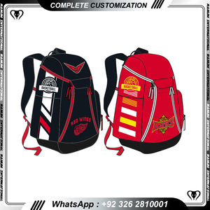 Mochila de Baloncesto Personalizable Informal con Cremallera Azul y Negra Unisex de Poliéster Estadounidense Impermeable 2023 - Product Image 4