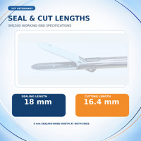 YYF SM1500 Pince de scellement vasculaire laparoscopique vétérinaire autoclavable 5mm 37cm à mâchoires droites à double ouverture