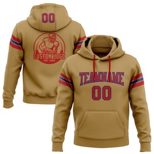 Sudadera con capucha cosida personalizada Old Gold Red-Royal Football Pullover - Product Image 1
