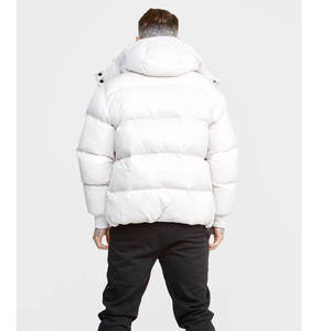 Custom Logo Men's Polyester Fiber <b>Puffer</b> <b>Jacket</b> Removable Hood Waterproof Breathable Windproof Reversible Plus Size Winter - Product Image 2