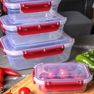 Transparent 4-Colored Rectangular Airtight Eco-Friendly Stackable Durable Silicone Sealing BPA-Free Leak-Proof <b>Plastic</b> <b>Storage</b> - Product Image 6