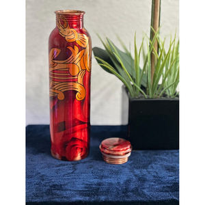 100% Pure Copper Water <b>Bottle</b> 900-1000 ml Handmade Water <b>Bottle</b> for <b>Drinking</b> Water Ayurveda Health Benefit Joint Free Leak Proof - Product Image 1