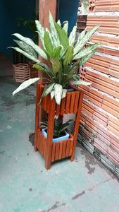 ARTESANÍA maceta de madera Wishing Well maceta decoración de jardín de patio trasero macetas de madera creativas macetas de flores de corteza jardín - Product Image 6