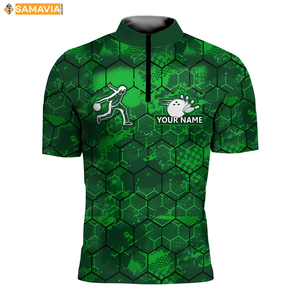 Chemises de bowling SAMAVIA Club Uniformes légers en polyester sublimé pour les événements de la ligue et de l'équipe USA - Product Image 1