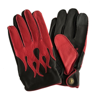 Gants de conduite d'hiver unisexes en cuir de chèvre, personnalisés par le fabricant, noirs et rouges, antidérapants, à doigts complets, respirants, légers et de haute qualité