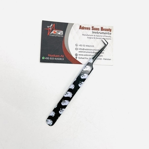 Pince à cils spéciale de qualité supérieure imprimée Boo Halloween pince à cils personnalisée durable en acier inoxydable pince à cils à pointe de fibre à 90 degrés - Product Image 1