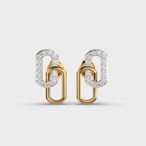 Pendientes de diamantes de moissanita de plata 925 con estilo moderno y audaz, hermoso diseño de eslabones de cadena entrelazados, regalo para mujer - Product Image 2